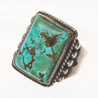 sz11.75 c1940's Navajo sterling silver big men's ring with nice turquoise