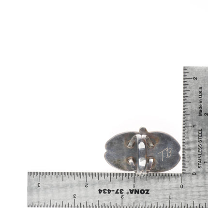 sz7.5 TB Vintage Navajo sterling silver spiderweb turquoise ring