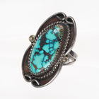 sz7.5 TB Vintage Navajo sterling silver spiderweb turquoise ring