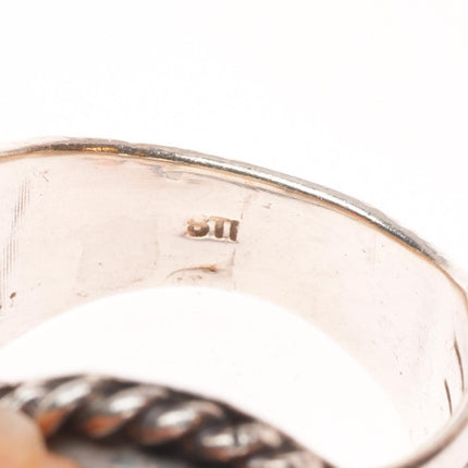 sz10 vintage Navajo sterling silver onyx men's ring