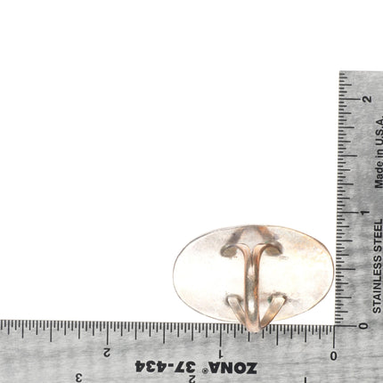 sz6.5 Vintage Navajo sterling silver shadowbox ring with turquoise