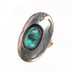 sz6.5 Vintage Navajo sterling silver shadowbox ring with turquoise