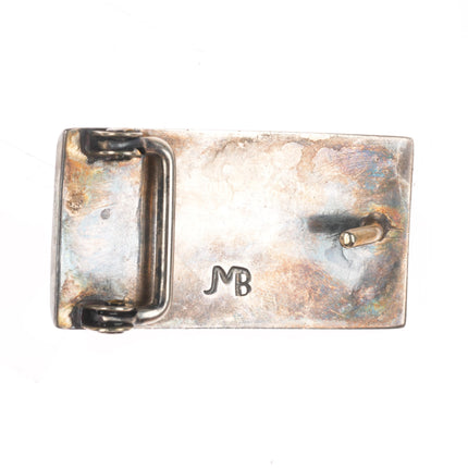 Johnny Mike Begay Navajo modernist sterling silver belt buckle