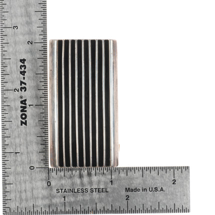 Johnny Mike Begay Navajo modernist sterling silver belt buckle