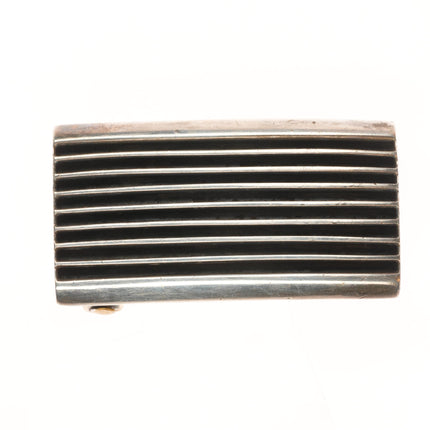 Johnny Mike Begay Navajo modernist sterling silver belt buckle