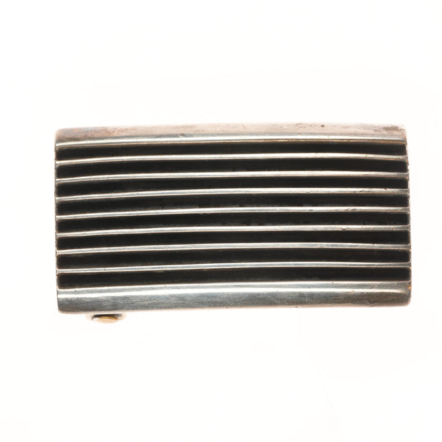 Johnny Mike Begay Navajo modernist sterling silver belt buckle