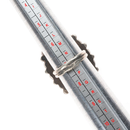 sz7 Vintage J.M Begay Navajo sterling silver turquoise cluster ring