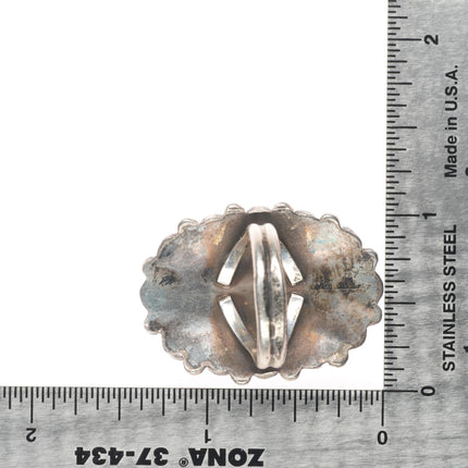 sz7 Vintage J.M Begay Navajo sterling silver turquoise cluster ring