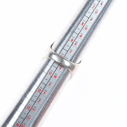 sz10 Dishta Zuni sterling silver Navajo rug pattern intarsia inlay ring