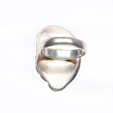 sz9 Vintage southwestern/Native American sterling silver Moldavite large ring
