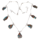 Fannie Chavez Navajo sterling silver high grade turquoise modernist necklace