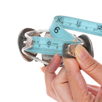 6.5" 1940's Navajo sterling silver Royston turquoise chunky cuff bracelet