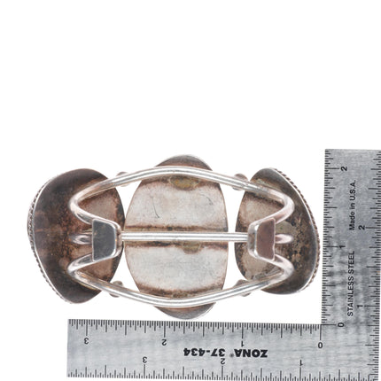 6.5" 1940's Navajo sterling silver Royston turquoise chunky cuff bracelet