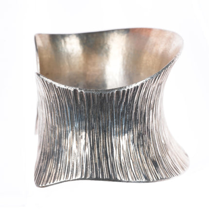 6.25" Duane Maktima Hopi modernist sterling silver textured cuff bracelet