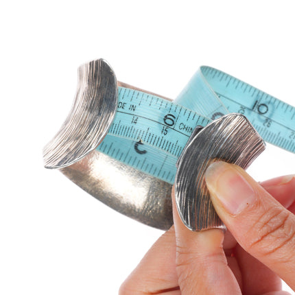 6.25" Duane Maktima Hopi modernist sterling silver textured cuff bracelet