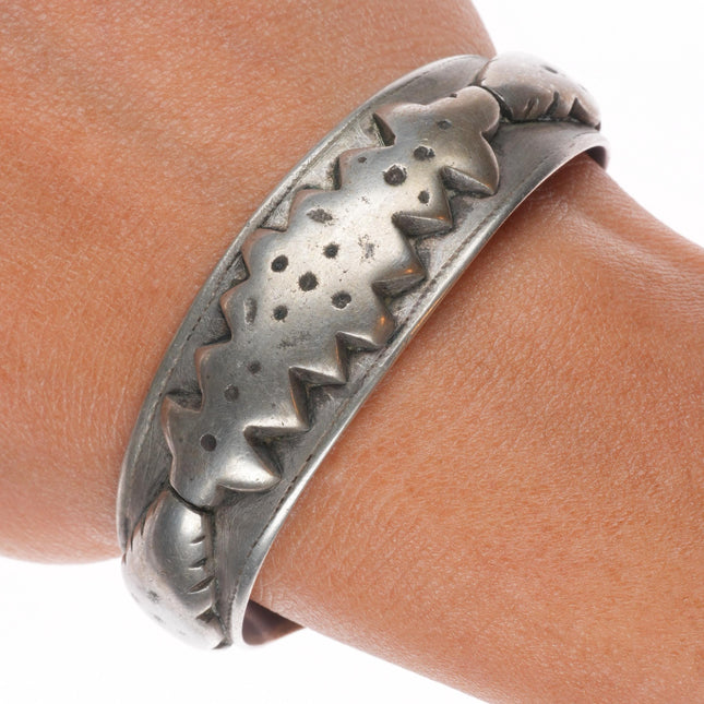 6" Antique Uzbek 51% silver cuff bracelet Uzbekistan 18th/19th century