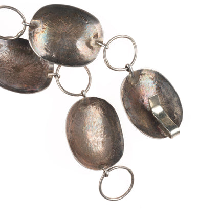 36" c1950's-60's Navajo sterling silver link concho belt/ hatband w/turquoise