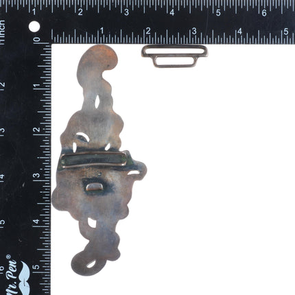 Shiebler 14k gold/Sterling silver Art Nouveau woman 2pc belt buckle set