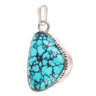 Daniel Benally Navajo sterling silver spiderweb turquoise necklace pendant