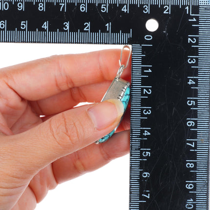 Daniel Benally Navajo sterling silver spiderweb turquoise necklace pendant