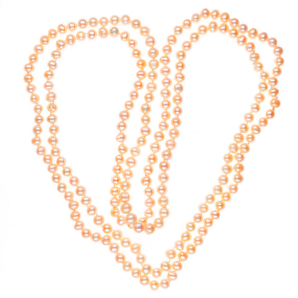 33" Vintage cultured pearl necklace on hand knotted silk