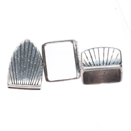 Vintage southwestern sterling silver 3/4" ranger belt buckle set