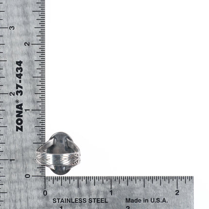 sz4 30's-40's vintage Navajo sterling silver green turquoise ring