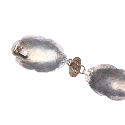 26.5" vintage 1940s Navajo sterling silver stamped turquoise hatband/concho belt