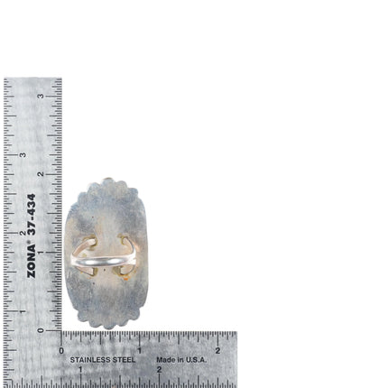 sz7.5 Large Vintage Royston Turquoise Navajo sterling silver ring