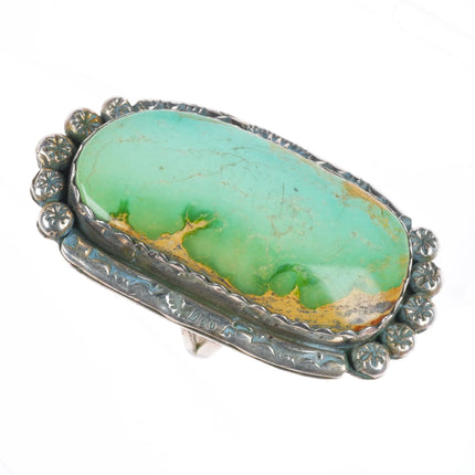 sz7.5 Large Vintage Royston Turquoise Navajo sterling silver ring