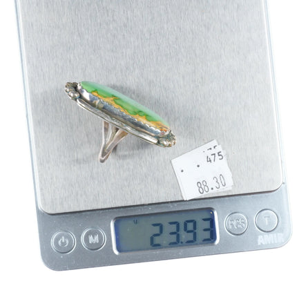 sz7.5 Large Vintage Royston Turquoise Navajo sterling silver ring