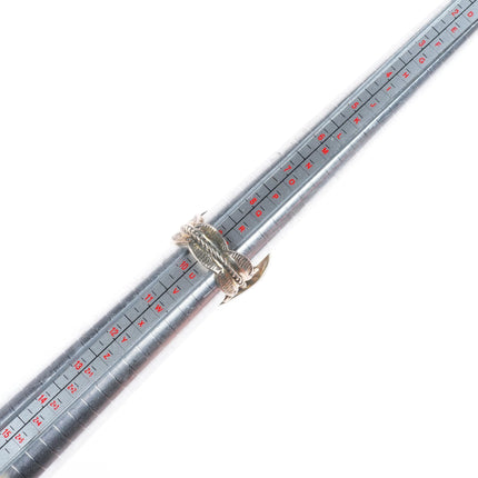 sz10 Adam Fierro Mestizo sterling silver green turquoise ring with wide band