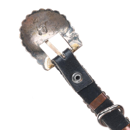 32" Vintage slim Navajo sterling silver hatband/concho belt