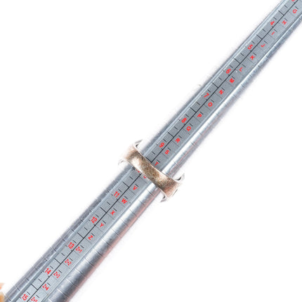 sz10 Vintage Zuni sterling silver turquoise inlay snakes/Saguaro cacti ring