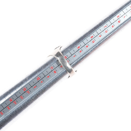 sz10.25 Mary Dayee Navajo sterling silver carved spiderweb turquoise men's ring