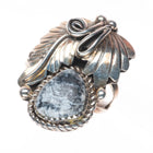 sz9 M Etsitty Navajo sterling silver white buffalo feather design ring