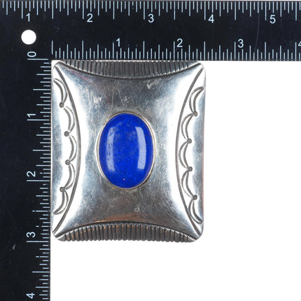 Kee Joe Benally Navajo sterling silver lapis modernist belt buckle vintage