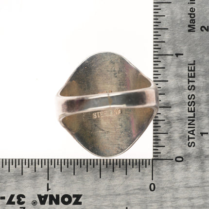 sz12 TL Navajo sterling silver denim lapis, Variscite, turquoise inlay ring