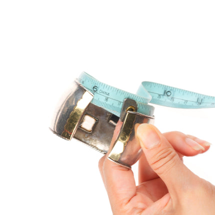 6.75" 14k gold/Sterling silver Gemset cuff bracelet, earrings, pendant set