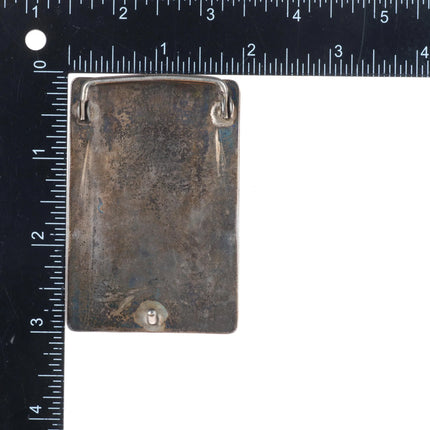 Vintage Willie Yazzie Navajo sterling silver square belt buckle