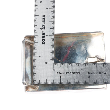Gibson Nez Apache/Navajo sterling silver Mediterranean coral belt buckle