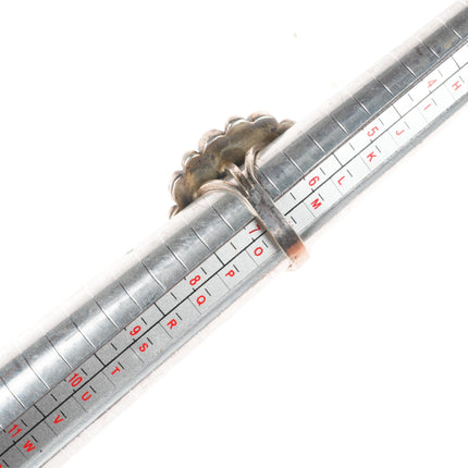 sz7 Vintage Navajo sterling silver cluster ring with nice turquoise