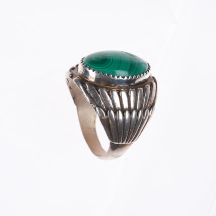 sz10 Vintage Navajo sterling silver malachite men's ring