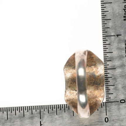 sz14.25 Vintage Navajo sterling silver square turquoise ring