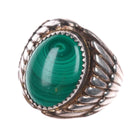 sz10 Vintage Navajo sterling silver malachite men's ring