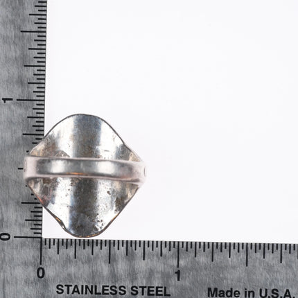 sz9 Vintage Navajo sterling silver ring with green turquoise