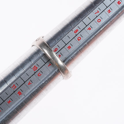 sz9 Vintage Navajo sterling silver ring with green turquoise