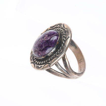 sz9.5 Vintage Navajo purple Charoite sterling silver ring
