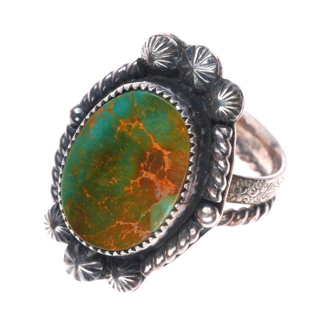 sz7.5 Vintage Navajo sterling silver King's Manassa turquoise ring