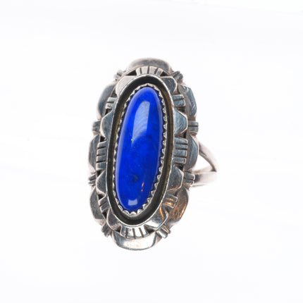 sz8 Vintage Robert Johnson Navajo sterling silver lapis ring